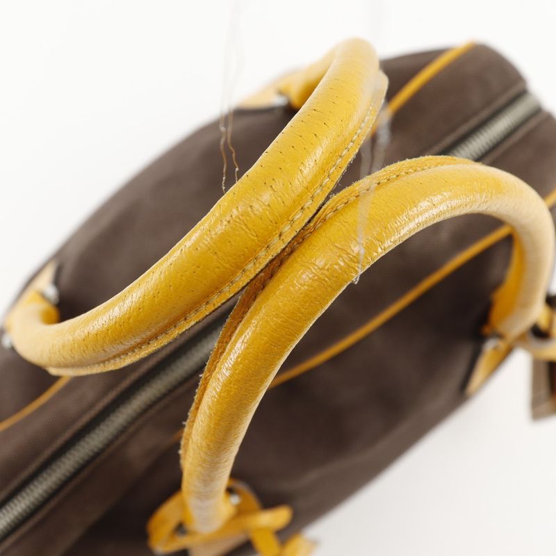 Prada Mini Boston Canvas Brown Women's Tote Bag