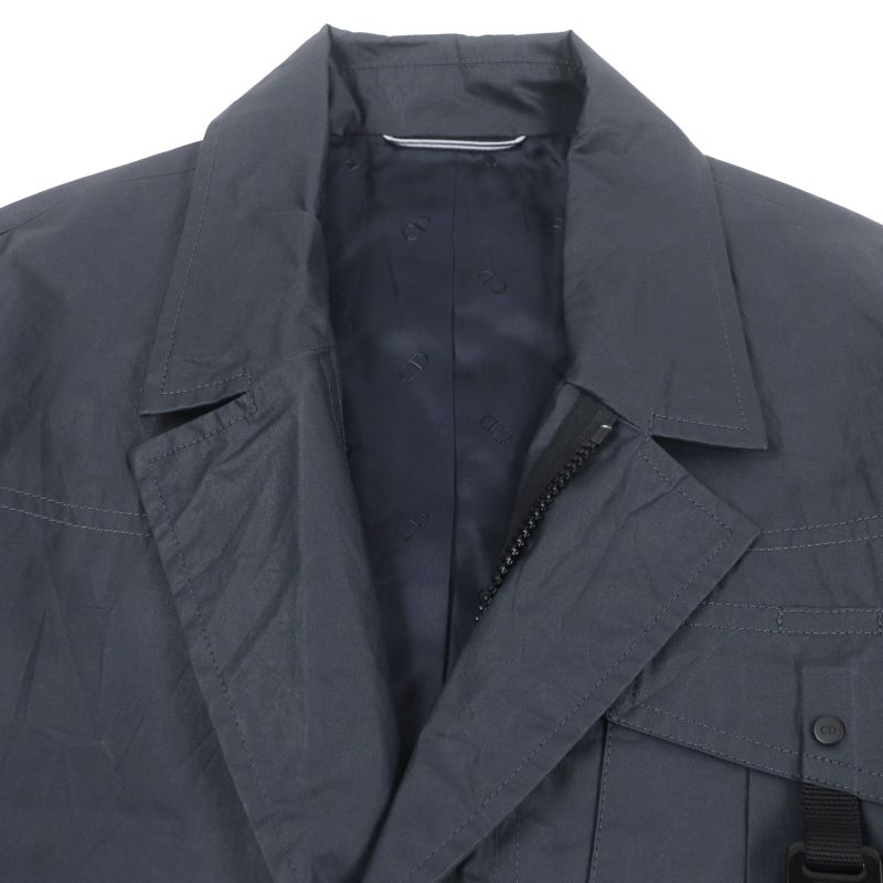  DIOR Homme 293c286a5573 Logo Part Zip Up Tailored Jacket Navy 44 Made In