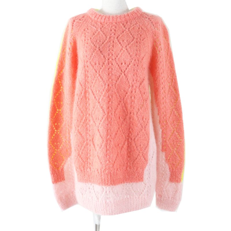 LOEWE S359y14k40 Mohair Trompe L'oeil Sweater/long Sleeve Long Knit Pullover