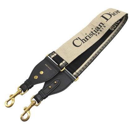 Christian Dior Logo Canvas Leather Black Shoulder Strap 0284 Christian Dior