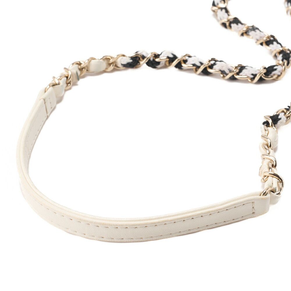 Chanel Cruise Line Floating Chain Shoulder Bag Lambskin And Vinyl Black With