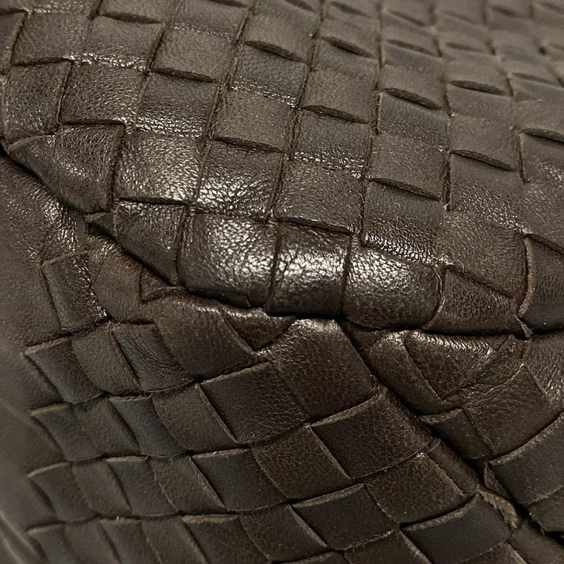 Bottega Veneta Intrecciato Tote Bag 125787 Dark Brown Leather
