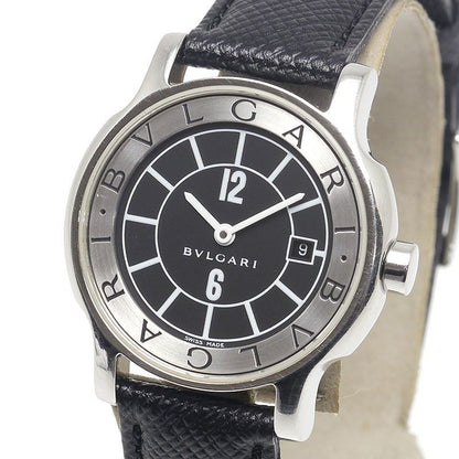 Bulgari Bvlgari Solo Tempo St29s Ladies Quartz Black Dial *external Belt