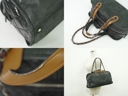 Authentic Chanel In The Mix Coco Mark 2WAY Shoulder Bag Handbag Sparkle Leather