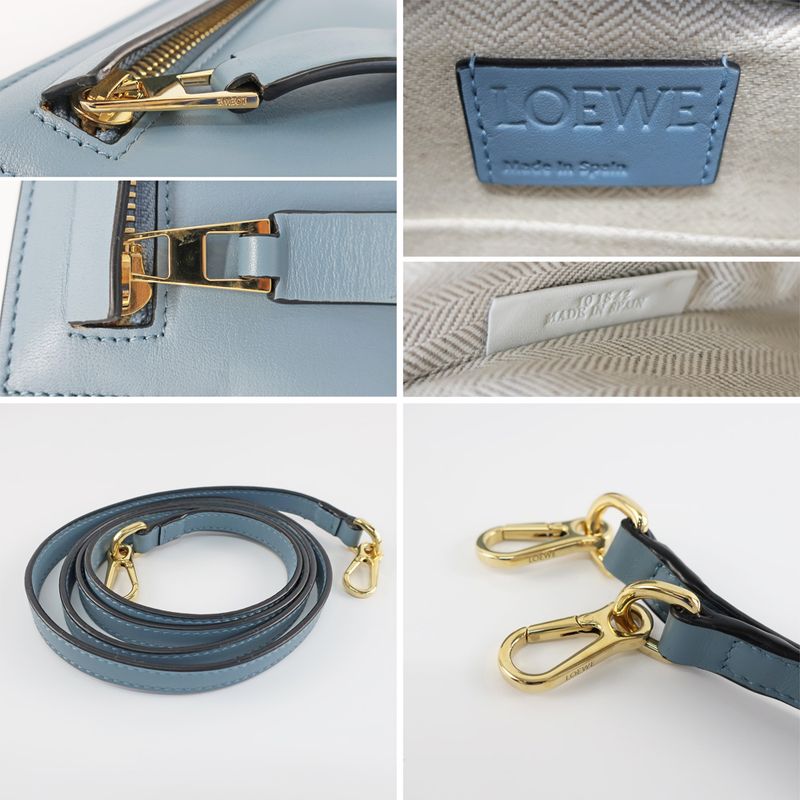 Loewe T Pouch Shoulder Bag Anagram Light Blue Light Blue Gold Hardware