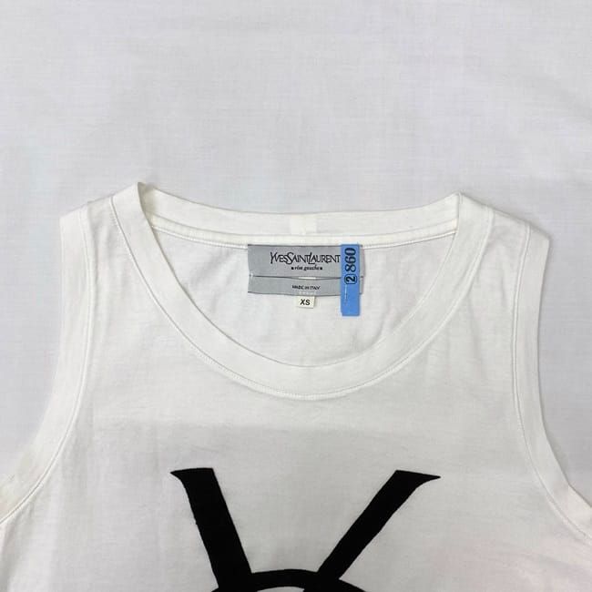 Yves Saint Laurent Tank Top White Black XS Cleaned
