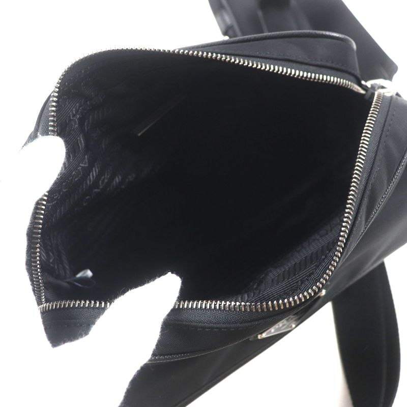 Prada 2vh133 Re-nylon Nylon Saffiano Leather Triangle Logo Triangle Plate