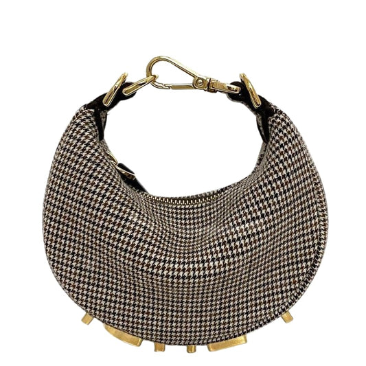 Fendi Handbag Nano Fendigraffi Brown Staggered Pattern