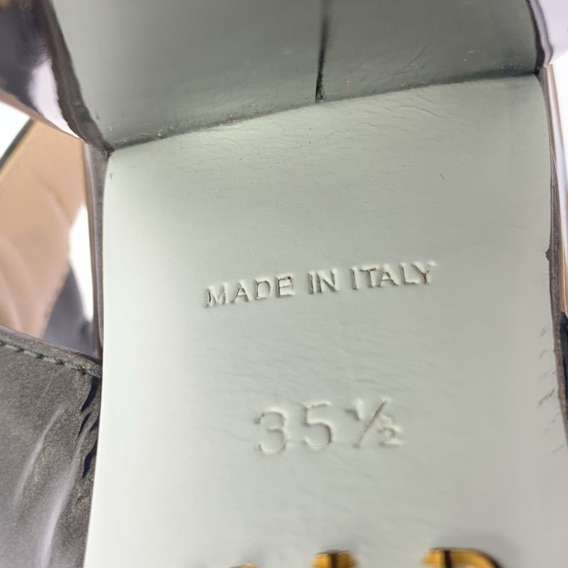 Prada Cross Heel Strap Sandals - Women's - 35 1 2 - Green