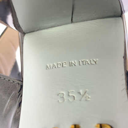 Prada Cross Heel Strap Sandals - Women's - 35 1 2 - Green