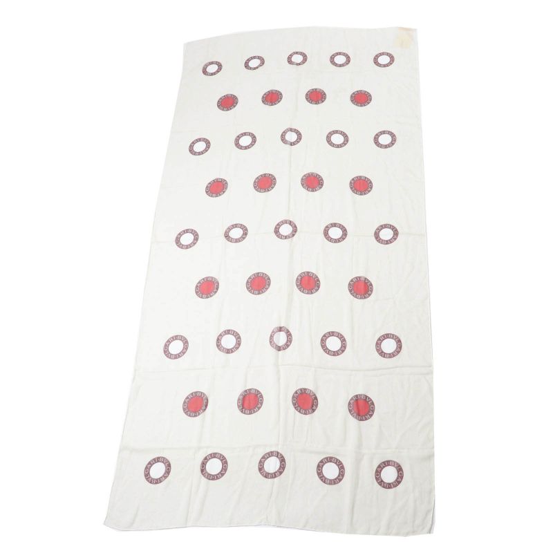 bvlgari 100% Silk Scarf Light Beige Brown Red Women