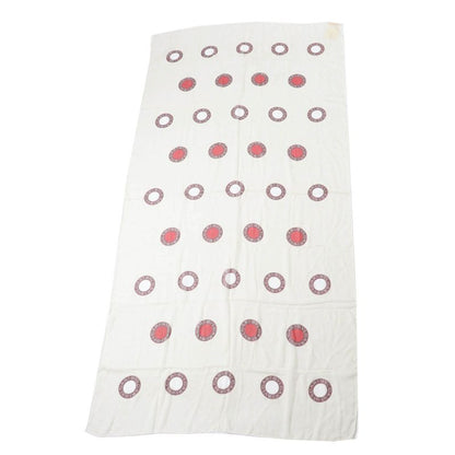 bvlgari 100% Silk Scarf Light Beige Brown Red Women