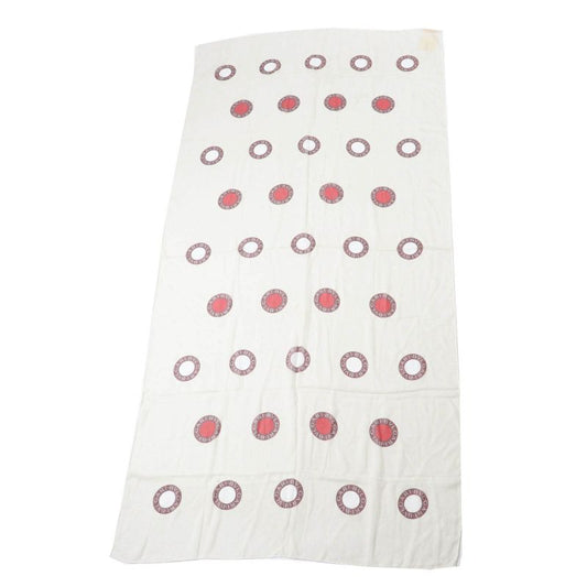 bvlgari 100% Silk Scarf Light Beige Brown Red Women