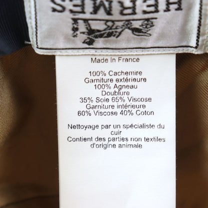 Hermes 100% Cashmere Sheepskin Leather Serie Button Leather Use H Logo All Over