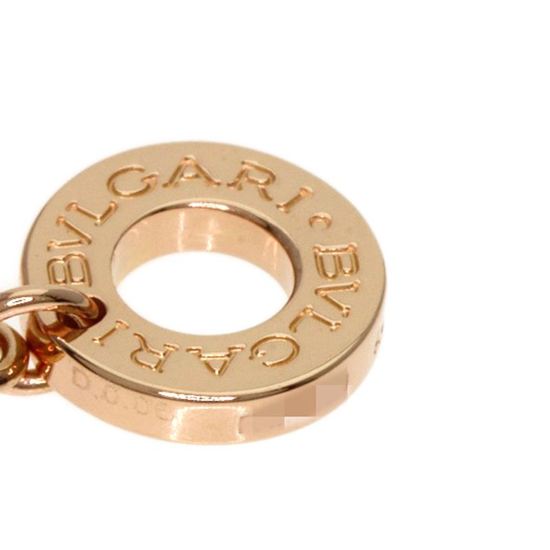 Bvlgari Bulgari Open Work Diamond Shell Necklace 18K Pink Gold Ladies