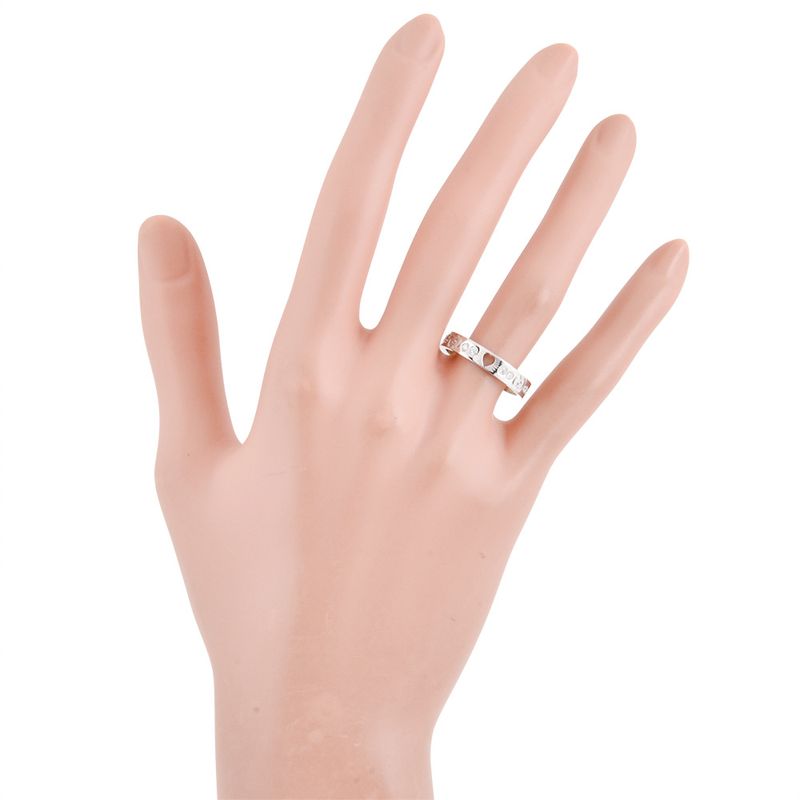 Gucci Icon Heart Ring #19 White Togo Old Unisex