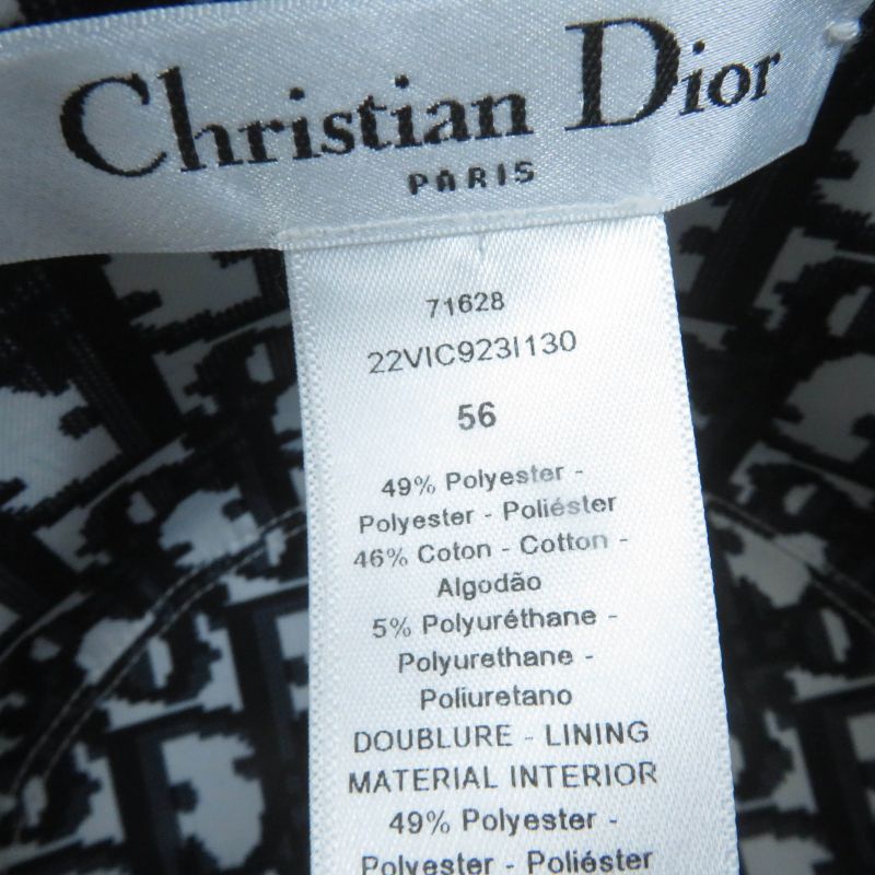 Christian DIOR 22SS 22vic923i130 Polyester Cotton Check Oblique Bucket Hat Navy