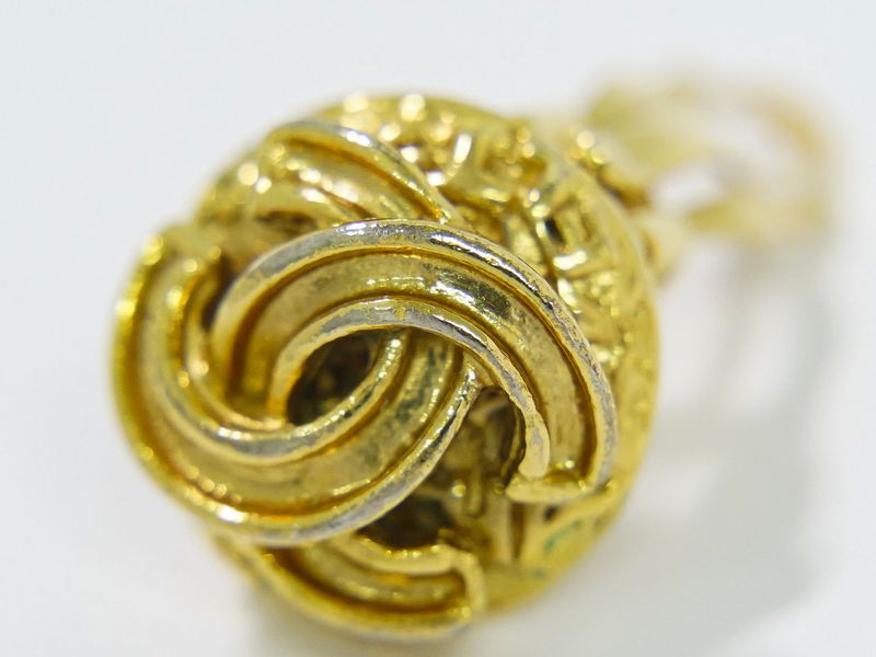 Authentic Chanel Coco Mark Earrings GP Gold Plated Coco Mark Accessories