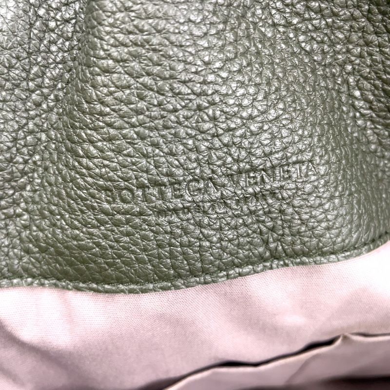 Bottega Veneta Tote Leather Khaki Green Handbag Black
