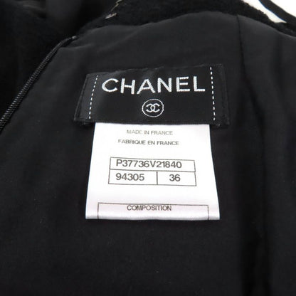 CHANEL 10P P37602/p37736 Tweed Jacket + Skirt Setup With Coco Mark Buttons