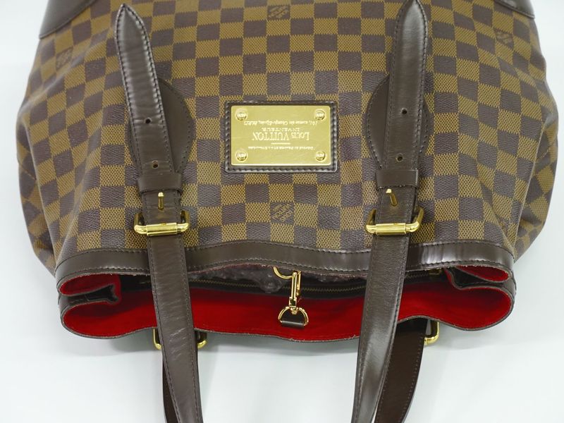 Authentic Louis Vuitton LV Hampstead MM Damier Ebène Tote Handbag Brown N51204