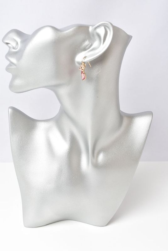 Chanel Earrings CC Mark Heart Motif Pink Gold