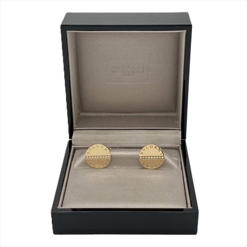 Bulgari Bvlgari Cufflinks Button Cufflinks 18K Yellow Gold 169g Diamond Yellow