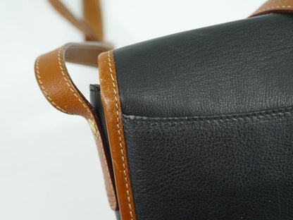 Authentic Celine Leather Shoulder Bag Pochette Black Bag Pre-owned [follow-up