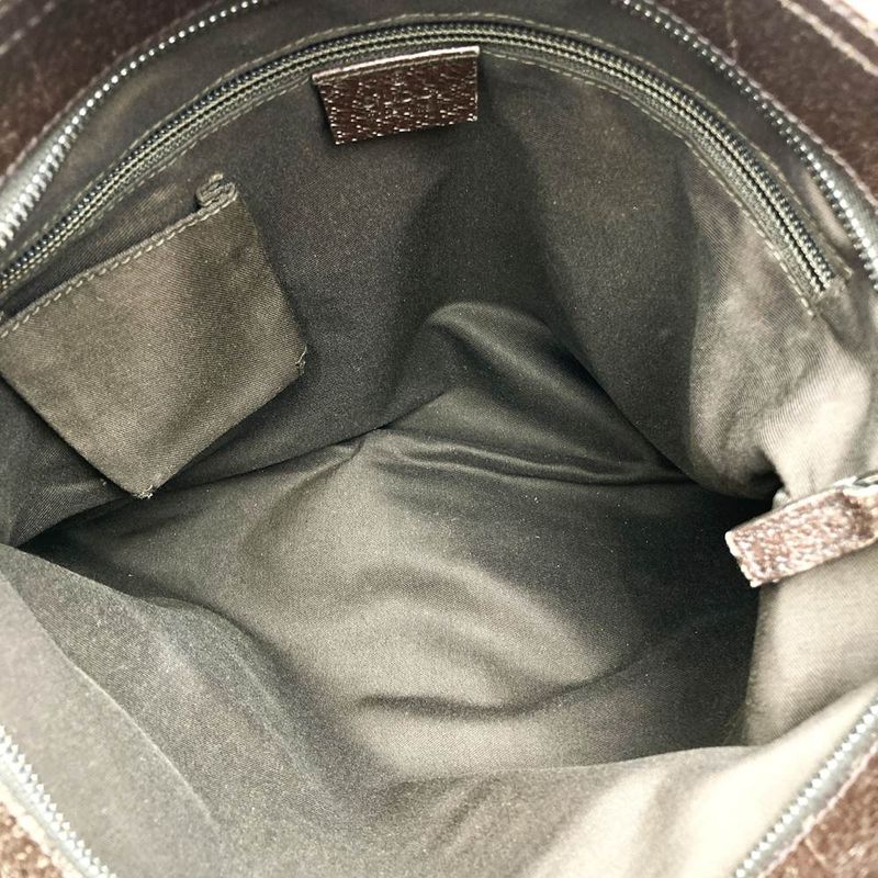 Gucci 169937 GG Canvas Sherry Line Shoulder Bag Leather Brown Ladies Men