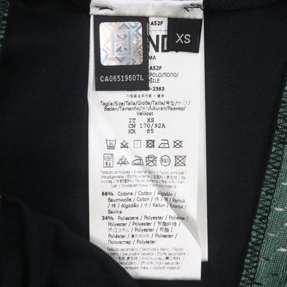  Fendi 2020 Faf630 Striped Logo Embroidery Mesh Short Sleeve Polo Shirt Green