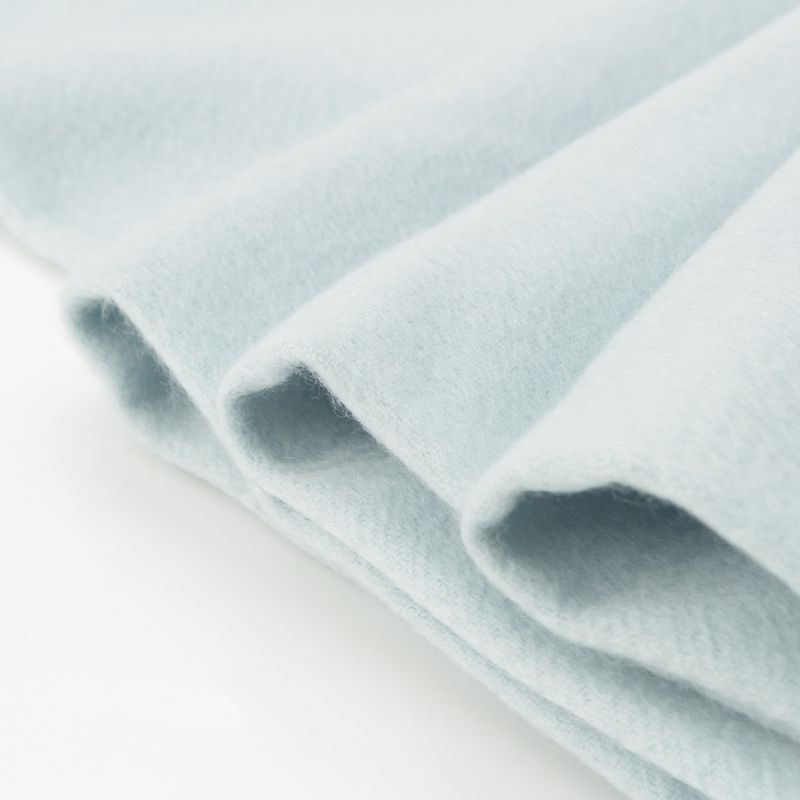 Hermes Cashmere Logo Embroidery Fringe Scarf Blue