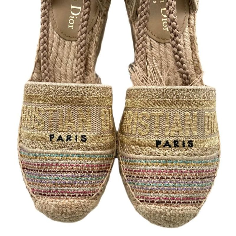 Dior Espadrilles Kdp788mlu Siz36.5 Women's Lace Up Christian Dior