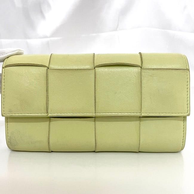 Bottega Veneta Bifold Long Wallet Light Yellow Cassette 742694