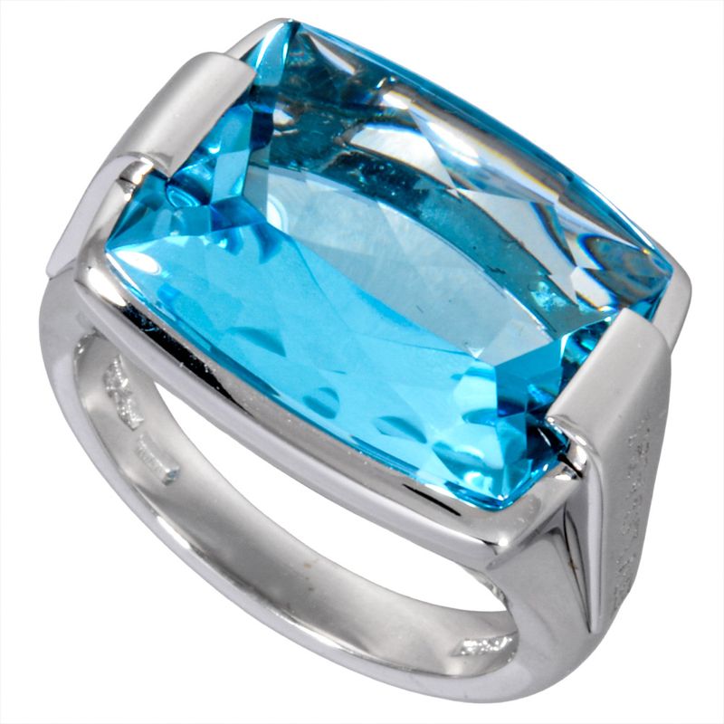Bulgari Bvlgari Allegra Ring Approx 15 18K White Gold 144g Blue Topaz White