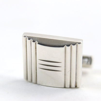 Hermes Ag925 Cadena Motif H Logo Square Form Cufflinks Button /