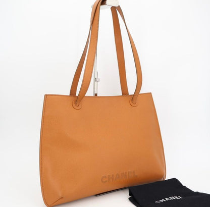 Chanel Leather Tote Bag Logo Stabbing <! -unavailable Characters-! > Calfskin