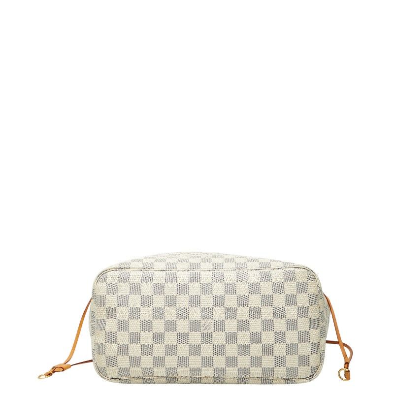 Louis Vuitton Damier Azure Neverfull MM Tote Bag One Shoulder Bag N51107 White