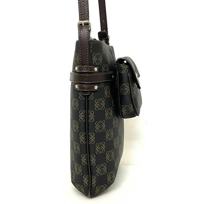 Loewe Shoulder Bag Gray Brown Anagram with Pouch