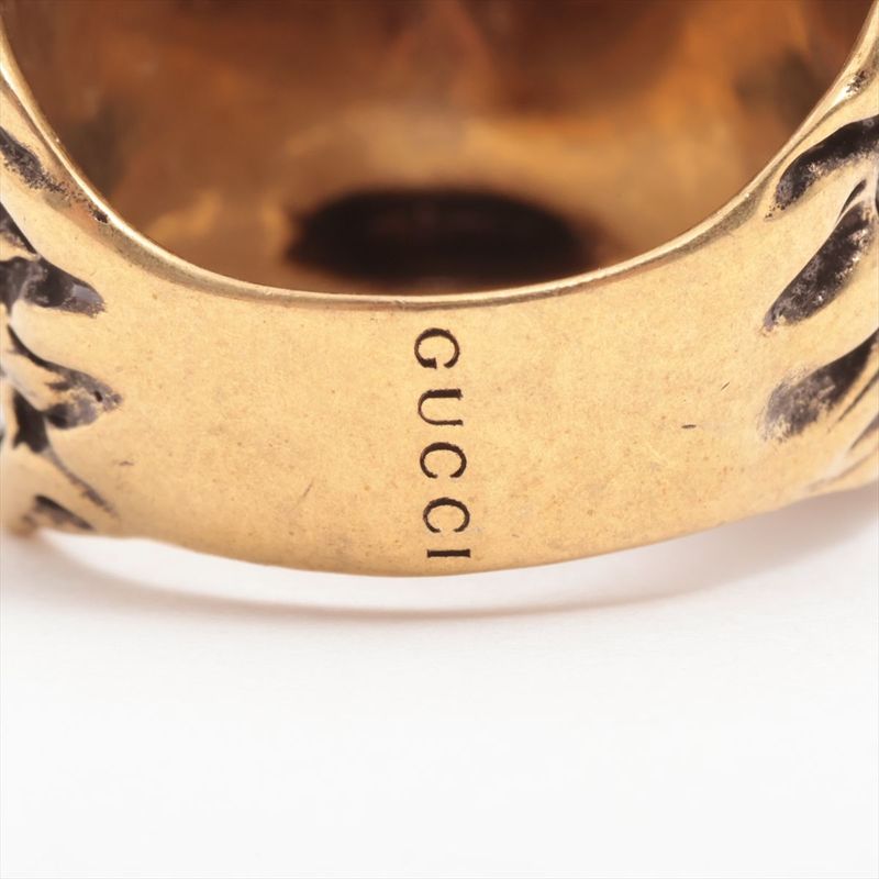 Gucci Michele Period Lion Head GP Ring 19 (actual Size 18) Gold Made In Italy
