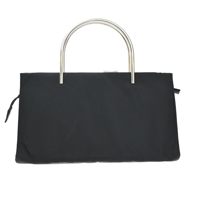 Prada Handbag Black Nylon Leather 80ka730