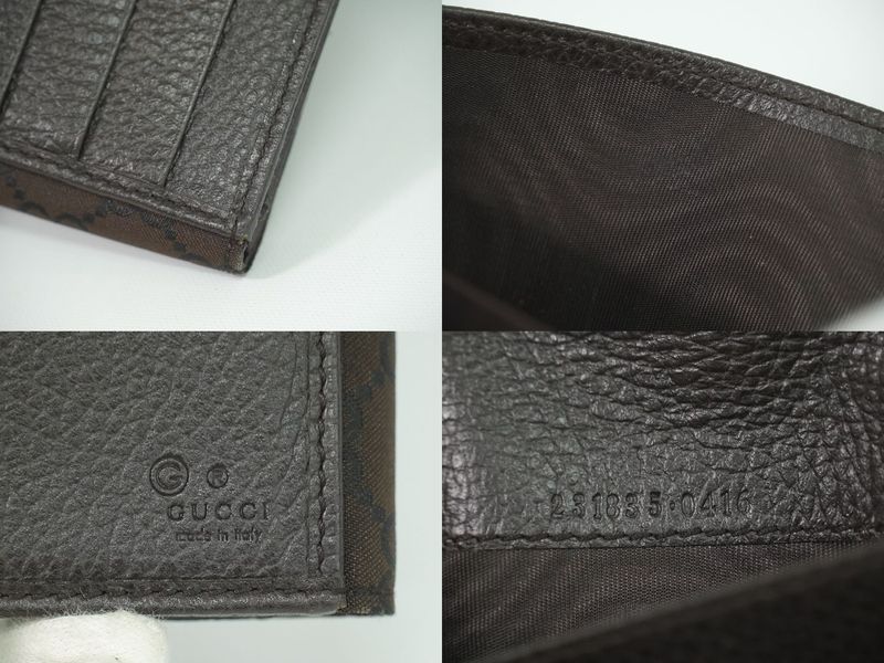 Authentic Gucci GG Nylon Long Wallet Long Wallet Brown 231835 Wallet Pre-owned