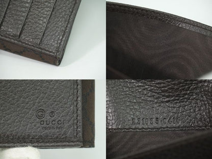 Authentic Gucci GG Nylon Long Wallet Long Wallet Brown 231835 Wallet Pre-owned