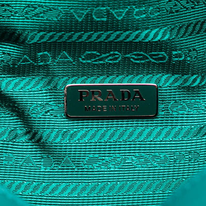 Prada Triangle Handbag Shoulder Bag 2WAY 1ba315 Blue Green Padded Nappa Leather