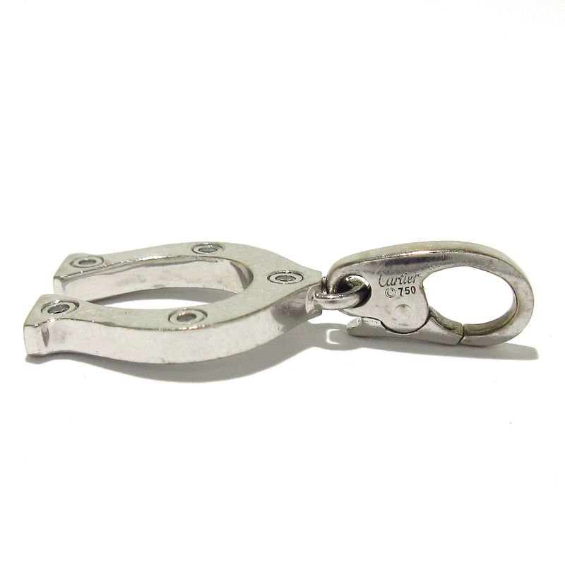 Cartier Pendant Top Horseshoe 18K White Gold X Diamonds 5P Diamonds
