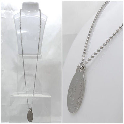 Tiffany & Co Necklace Oval Tag Long Necklace Silver