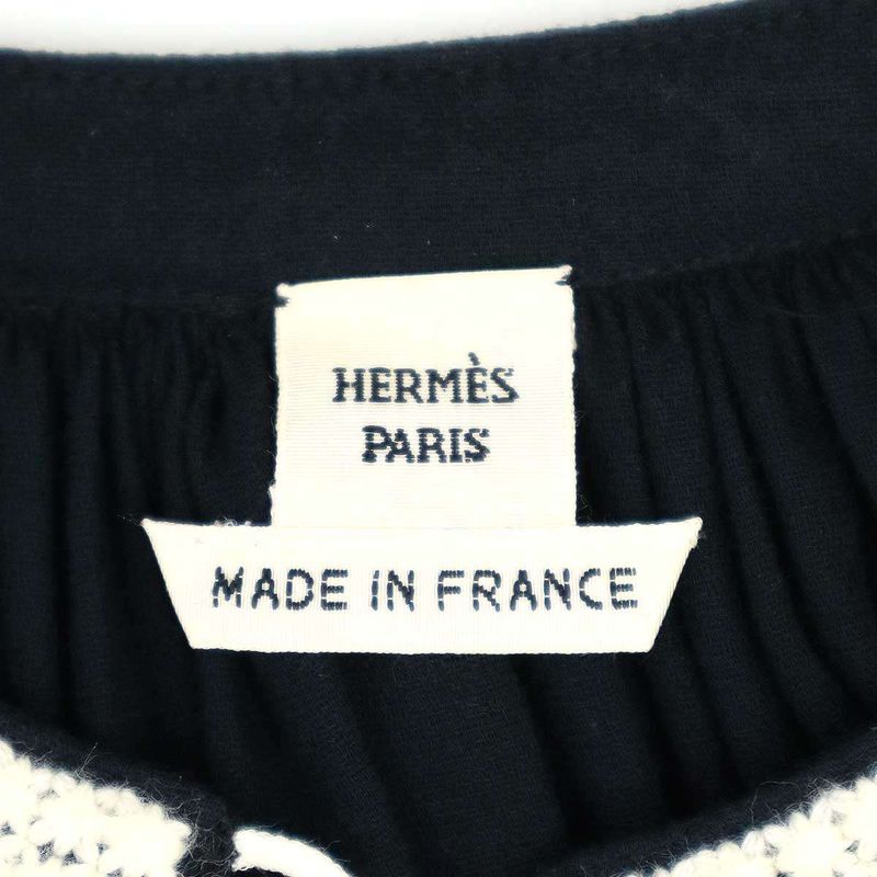 Hermes 12ss Cotton Stretch Maxi Dress Blue White 42