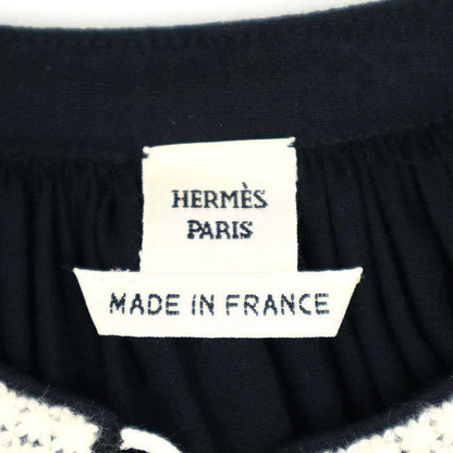 Hermes 12ss Cotton Stretch Maxi Dress Blue White 42