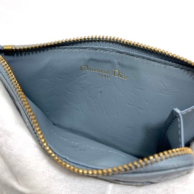 Christian Dior Coin Case Blue Lady Dior Excellent Condition Leather