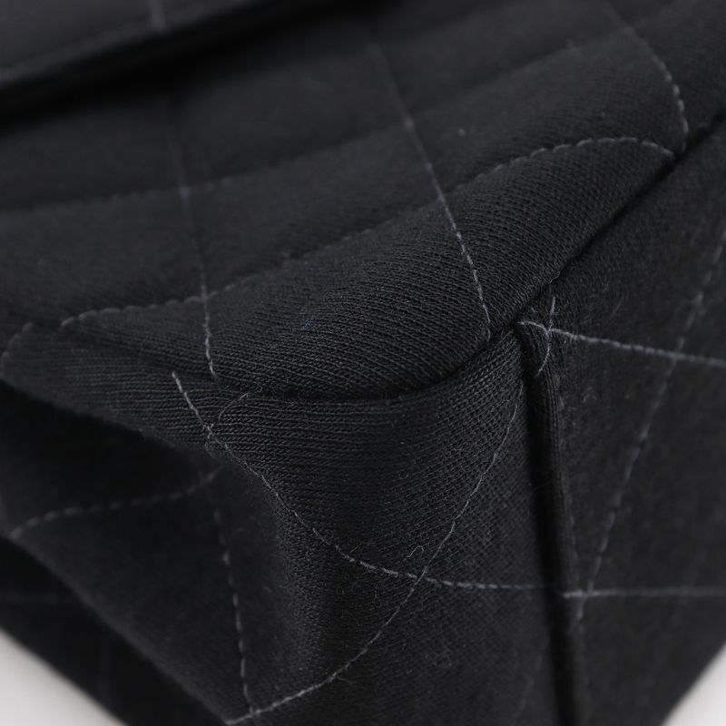 Chanel Matelasse Coco Mark Cotton Black Women's Shoulder Bag