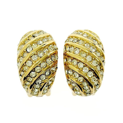 Christian Dior GP Rhinestone Earrings Gold 418702 Earrings
